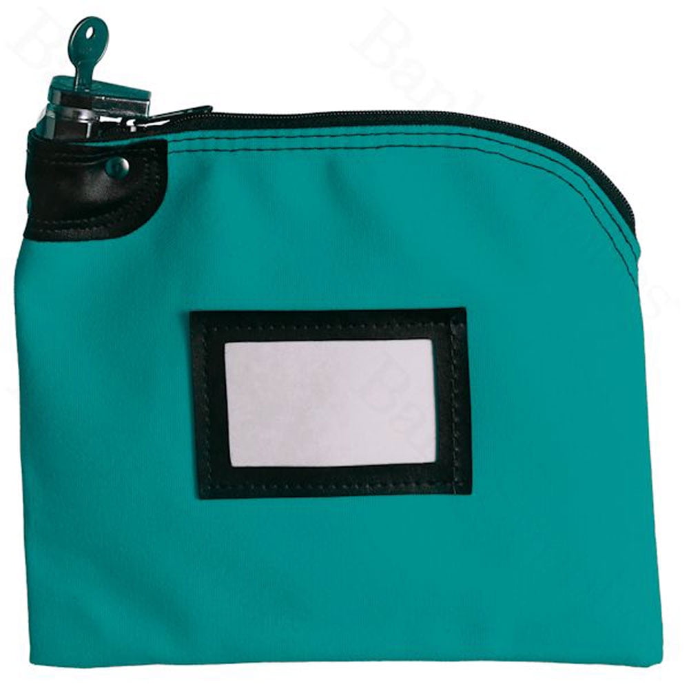 Locking Bag 10W x 8H Teal Laminated Nylon Money Bag Deposit Bag