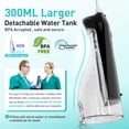 thumbnail image 3 of COSLUS  CX20 Water Dental Flosser Teeth Pick,300ML Tank IPX7 Waterproof Portable Rechargeable Water Flosser Dental Oral Irrigator for Home and Travel Black, 3 of 10