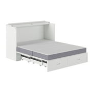 Hamilton Murphy Bed Chest Queen White with Charging Station