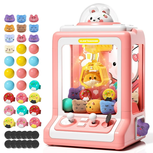 Claw Machine Jovow Rabbit para niños con 30 juguetes y música