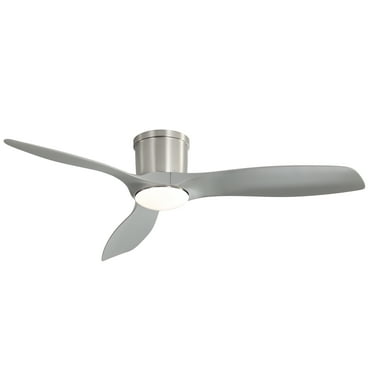 Sofucor 52" Modern Ceiling Fan with Light and Remote Control, 3 Wood Blades and Reverse Airflow, Silver