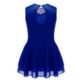 thumbnail image 2 of inhzoy Kids Girls Sleeveless Mesh Spliced Ice Figure Roller Skating Dress Royal Blue 10, 2 of 9