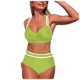 thumbnail image 2 of Duqingm Womens High Waisted Bikini Women's Bikini Set Halter Triangle Swimsuit 2 Piece Bathing Suit Green,M, 2 of 7