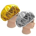 thumbnail image 2 of Gorro de ducha con aislamiento térmico de papel de aluminio Gorro de baño elástico para mujer Peluquería Baño -2pes Plata / dorado, 2 of 5