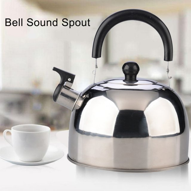 2.5L Stainless Steel Whistling Tea Kettle Kitchen Water Coffee Heat Boiler Pot