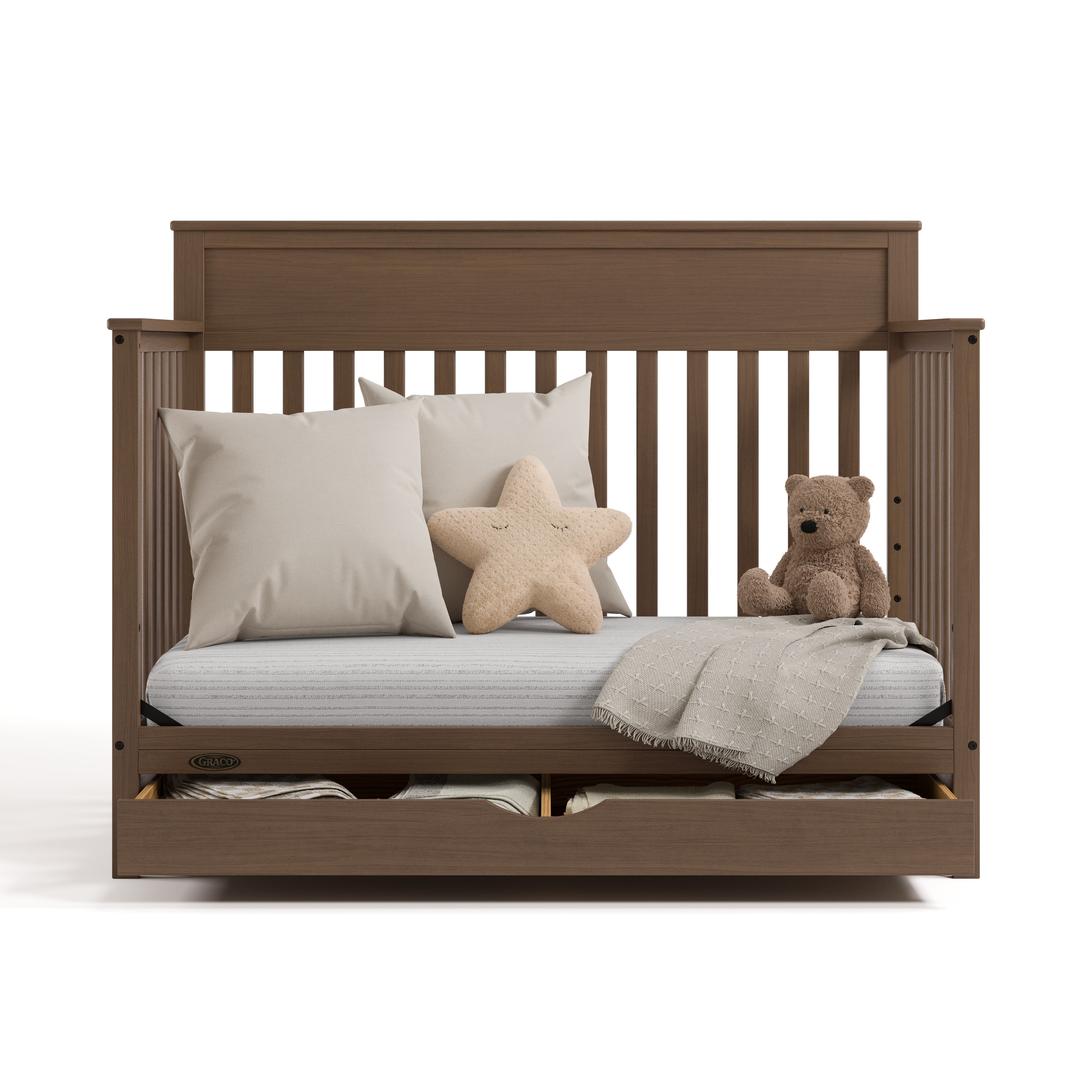 Graco Shiloh Convertible Baby Crib with Drawer, Hazelnut