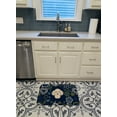 thumbnail image 3 of Carolines Treasures BB5109RUG Blue Flowers Buff Poodle Machine Washable Memory Foam Mat, 3 of 4