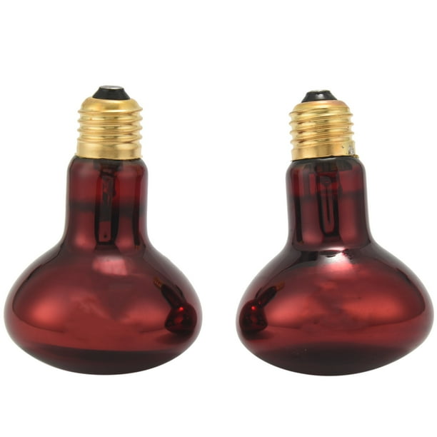 Veumoie 100W 2 Pack Infrared Heat Lamp Bulb Red Light Heat Bulbs for Pet Lizards Bearded Dragons