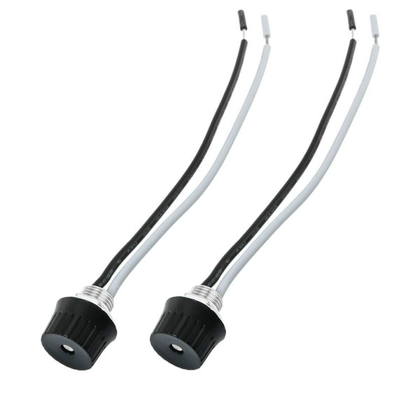 Maxmoral 2pcs Rotary Stye On/Off Canopy Light Switch with Cable Wire Leads, Metal Threaded Base Rotary Switch