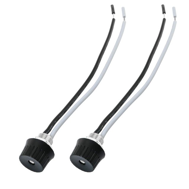 Maxmoral 2 Pcs Interrupteur de Lumière Rotatif On/Off avec Fils de Câble, Base Filetée en Métal