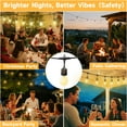 thumbnail image 3 of Outdoor Safety String Lights 150FT - 24V 20W Commercial Grade Low Voltage Strand with 60 S14 Shatterproof Bulbs for Tree Garden Yard | Warm Yellow 3500K Party Lights | IP65 Waterproof | UL Listed, 3 of 10