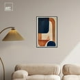 thumbnail image 3 of Blue With Cream Canvas Midcentury Abstract Wall Art by Art Remedy, Black Frame, 20" x 30", 3 of 7