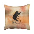 thumbnail image 1 of Funda de Almohada ABPHQTO Rinoceronte en Bicicleta Vintage 40x40 cm, 1 of 1