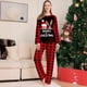thumbnail image 4 of Conjunto de pijamas para padres e hijos con estampado de letras encantadoras de otoño, ropa de casa a cuadros de Europa y Estados Unidos, 4 of 5