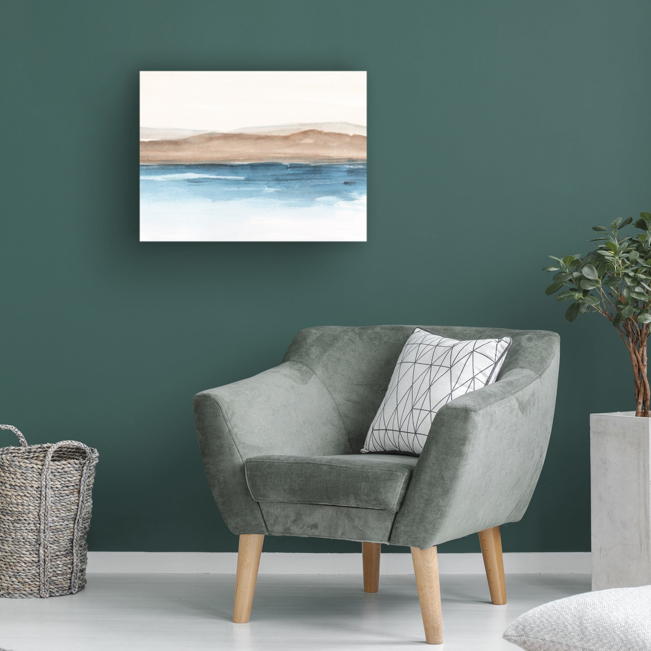 Canvas Wall Art - Ethan Harper 'Cobalt Shoreline II' Wall Art for Living Room, Bedroom, or Office Décor by Trademark Fine Art - 19 x 14 Inches