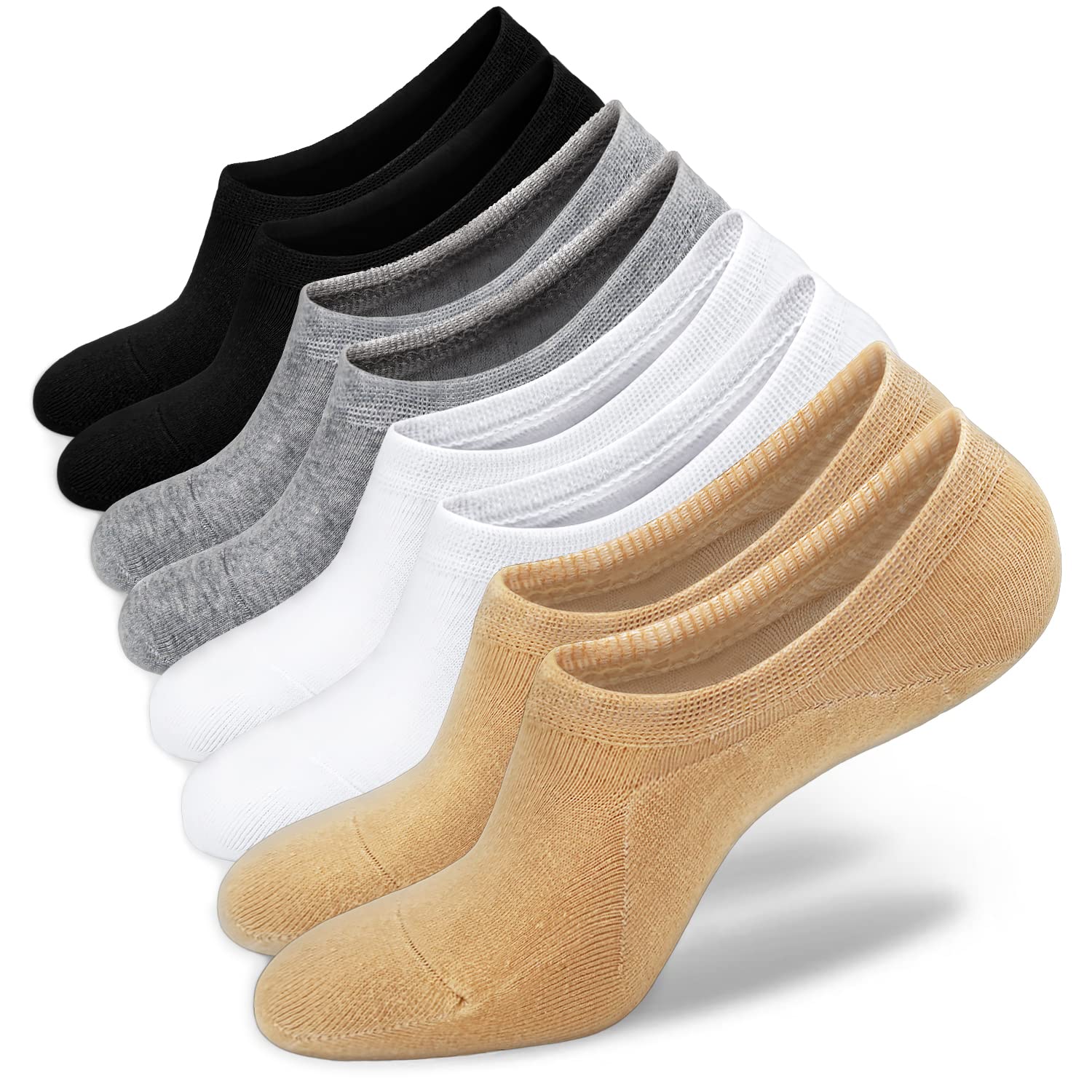 SIXDAYSOX Womens No Show Socks 48 Pairs Ondo Low Cut NonSlip Socks