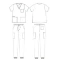 thumbnail image 3 of Unisex STRETCH Jogger Scrub Set Solid V-Neck Top Men Women Jogger Nurse Uniform, 3 of 3