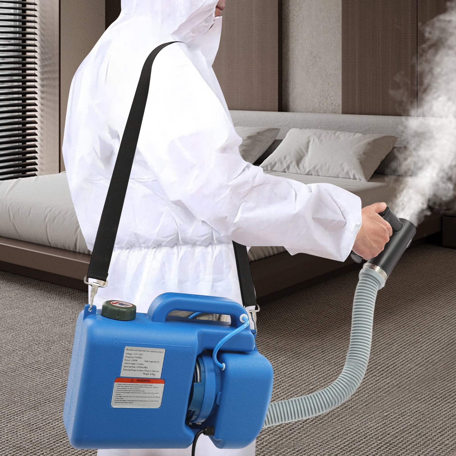 8L Electric ULV Fogger Machine Portable Electric Fogger Sprayer Machine XY-8 Blue 19.29*7.09*12.8