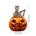 thumbnail image 3 of Halloween Pumpkin Skeleton Decor with LED Lamp,6x4in Halloween Animatronic Light up Spooky Skull Pumpkin Ornaments,Halloween Indoor Decorations for Tabletop Desk Home Office(C), 3 of 7
