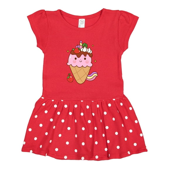 Inktastic Kawaii Ice Cream Cone Girls Toddler Dress