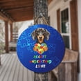 thumbnail image 3 of Autism Awareness Dachshund Accept Understand Love Round Wood Sign Wiener Dog Lover Gifts Idea Hanging Wall Home Decor - 12003, 3 of 5