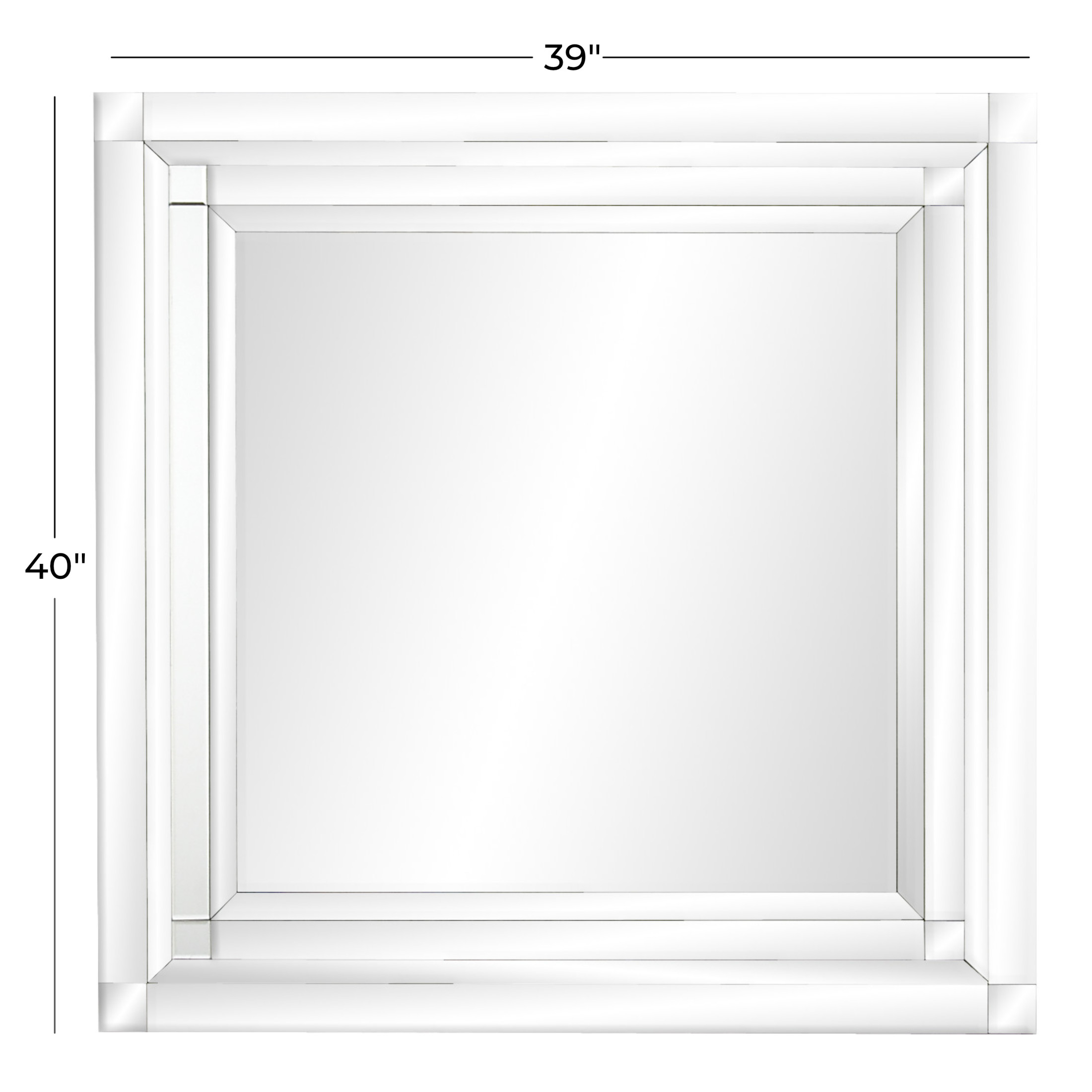 DecMode 39" x 40" Silver Wall Mirror