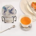 thumbnail image 5 of Birds Blue 6 Pcs Drink Coasters with Holder Absorbent Coasters Woven Coasters for Drinks Table Desk Protection Home Decor, 5 of 7