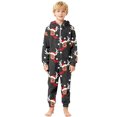 thumbnail image 5 of HNMKIU Kids Christmas Jumpsuit Cozy Print Girls Jumpsuit Hooded Romper Playwear Winter Holiday Outfit Soft Thermal Loungewear For Toddler And Kid Christmas Outfit Dark Gray - 3-4 Years, 5 of 6