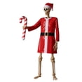 thumbnail image 3 of Skeleton Costume Set for Giant Skeleton Halloween Prop with Holiday Outfit Hat Belt and Candy Cane Accessory for Yard Display, 3 of 8
