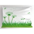 thumbnail image 1 of Dragonfly Pillow Sham Ecology Background with Dandelions Greenland Grass Habitat Nature Print, Decorative Standard Queen Size Printed Pillowcase, 30 X 20 Inches, Lime Green White, by Ambesonne, 1 of 2