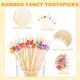 thumbnail image 2 of Uxcell 200-Pack Palillos de Cóctel, Palillos de Bambú Elegantes de 4.7 Pulgadas para Barbacoa/Charcutería/Bebidas/Frutas [Multicolor, Perla de Mariposa], 2 of 6