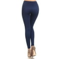 thumbnail image 5 of Women Mid Waist Workout Leggings Running Yoga Thick Pants - (Navy Blue) - Plus Size, 5 of 5