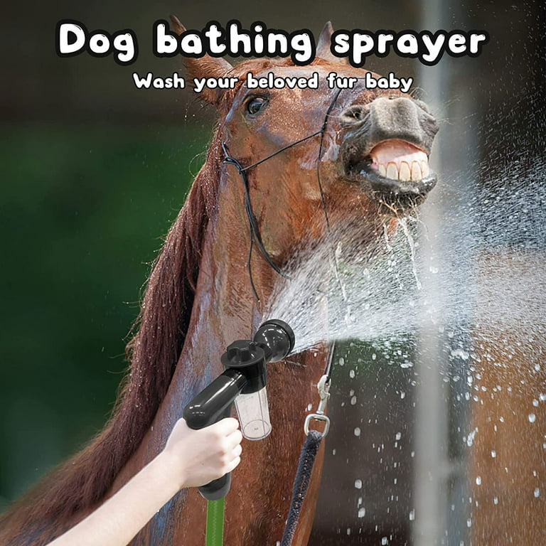 Garden Hose Nozzle, Hose Soap Sprayer Attachment, Car Wash Hose Sprayer  With Soap Dispenser Bottle & Dog Rubber Comb Brush, Dog Bathing Sprayer for  Pet Showering, Car Washing, Patio 