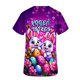 thumbnail image 5 of Camiseta de Cuello en V Casual con Estampado de Pascua para Mujeres con Bolsillo de Manga Corta de Uso Diario, 5 of 6