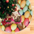 thumbnail image 5 of FMSHPON Easter Bunny DogEggs Xmas Christmas Tree Skirt Stand Mat for Holiday Party Decoration Indoor Outdoor 48 inches, 5 of 6