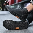 thumbnail image 5 of Dakaela Men's Leather Shoes Lace up Slip on Flats Loafers High Top Ankle Work Boots Waterproof Walking Driving Booties Black 7.5, 5 of 9