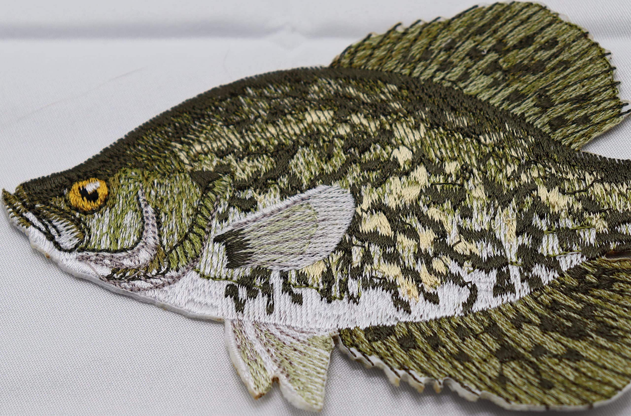 Crappie fish Embroidered Iron On/Sew patch [6" x 5"]