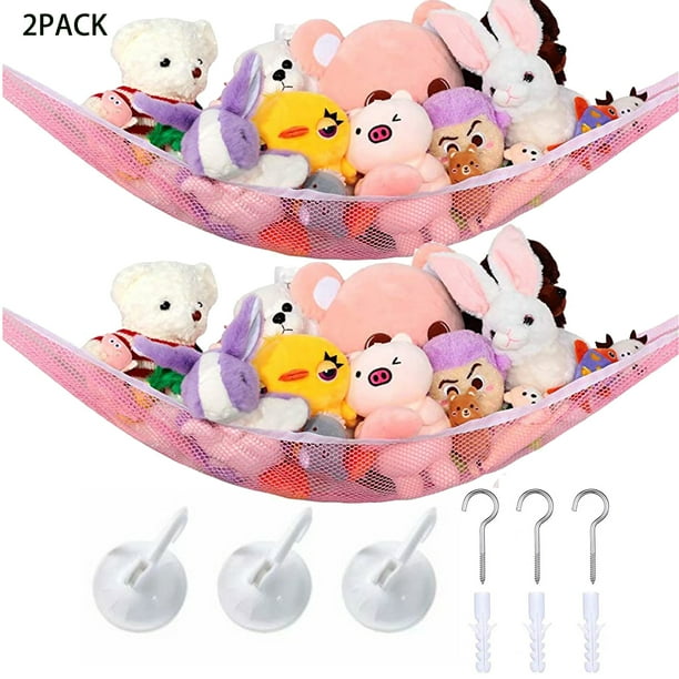 Stuffed Animal Toy Net, 55in Triangle Net Stuffed Toys Organizer Black