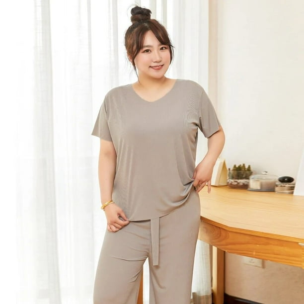 Pijama De talla grande Para Mujer, Nuevo conjunto De ropa De dormir, 4xl, 5xl, 6xl, Verano