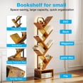 thumbnail image 6 of Casacomoda 6 Tier Tree Bookshelf, Bookcase with LED Lights, Display Floor Standing Storage Shelf, Book Organizer Shelves for Home Office, Living Room, Vintage, 6 of 10