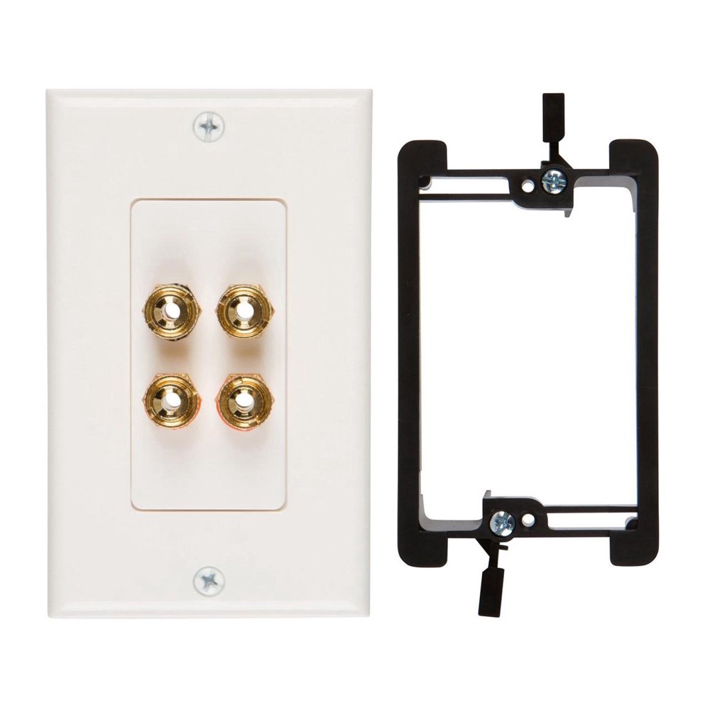 buyer's point two speaker wall plate, with single gang low voltage