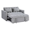 thumbnail image 5 of Duhome Sleeper Sofa Bed 3 in 1 Tufted Convertible Couch Bed Pull Out Velvet Loveseat with Reclining Adjustable OSS Pillows and Pockets,Grey, 5 of 10