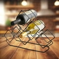 thumbnail image 3 of 6 Bottles Freestanding Tabletop Wine Holder, Countertop Wine Rack, Perfect for Home Decor & Kitchen Storage Rack, Bar, Wine Cellar, Cabinet, Pantry, Wine Stand, Drink Organizer Bottle Holder, Black, 3 of 4