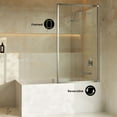 thumbnail image 3 of Pierre 34 x 58 Framed Fixed 3/8 in. (10mm) Clear Tempered Glass Tub Door with Nickel Brushed Frame, 3 of 6