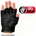 thumbnail image 2 of Milwaukee Leather SH851 Men's USA Deer Skin Leather Black Gel Padded Palm Fingerless Motorcycle Riders Gloves 3X-Large, 2 of 8