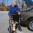 thumbnail image 4 of DMI Rollator Walker with Extra Wide Seat and Backrest, FSA HSA Eligible, Adjustable Handle Height, Removable Storage Basket, Burgundy, 4 of 10