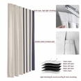 thumbnail image 6 of Midnight Blue Striped Blackout Curtains for Bedroom/Living Room, Pinch Pleated Black Out Curtains, Beige Geometric Modern Art Room Darkening Window Drapes with Hooks 2 Panels, 39"x70", 6 of 8