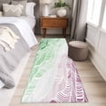 thumbnail image 4 of Runner Rug 2'x6', Ombre Green Pink Washable Non-Slip Hallway Runner Rugs, Summer Coastal Ocean Sea Beach Wave Bedside Rugs Floor Mats Carpet Runners for Kitchen Bathroom Laundry Room, 4 of 8