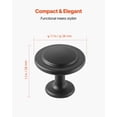 thumbnail image 2 of Black Zinc Alloy Cabinet Knobs 30 Pack 1.22 Inch Mushroom Drawer Pulls Door Handles Kitchen Dresser Cupboard Hardware with Screws, 2 of 6