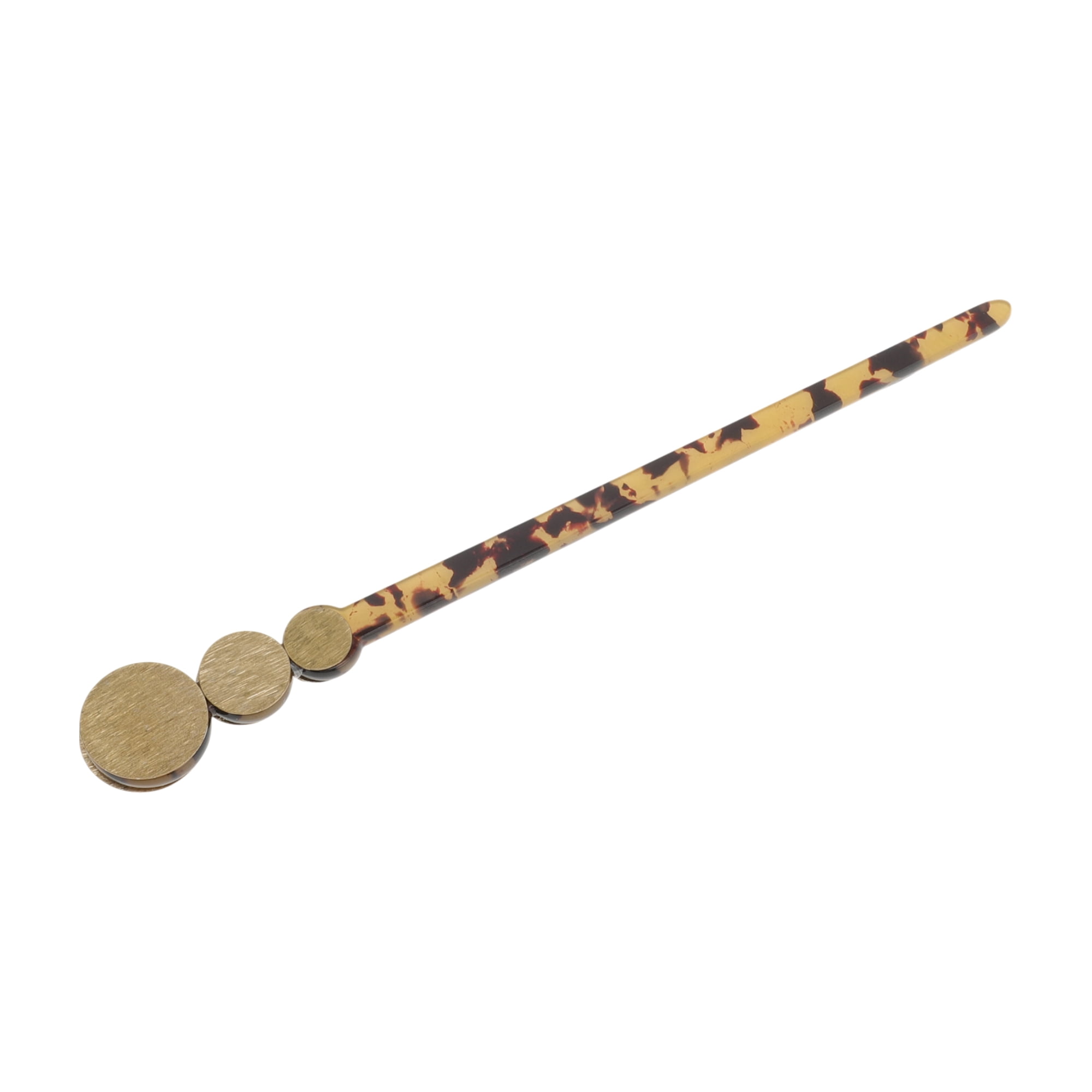Unique Bargains Comfortable Three Circles Hair Chopstick for Women 1 Pc Brown, Yellow